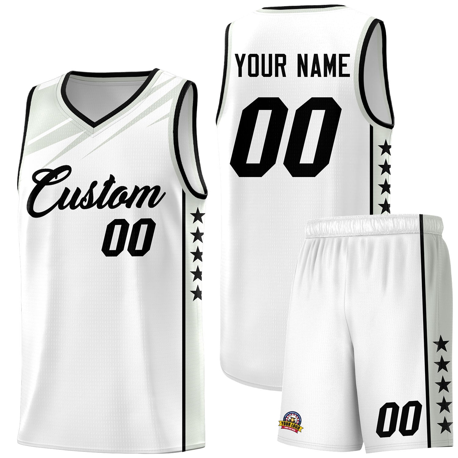 Custom Black Gray Wind Scarred Stars Graffiti Pattern Sets Basketball Jersey