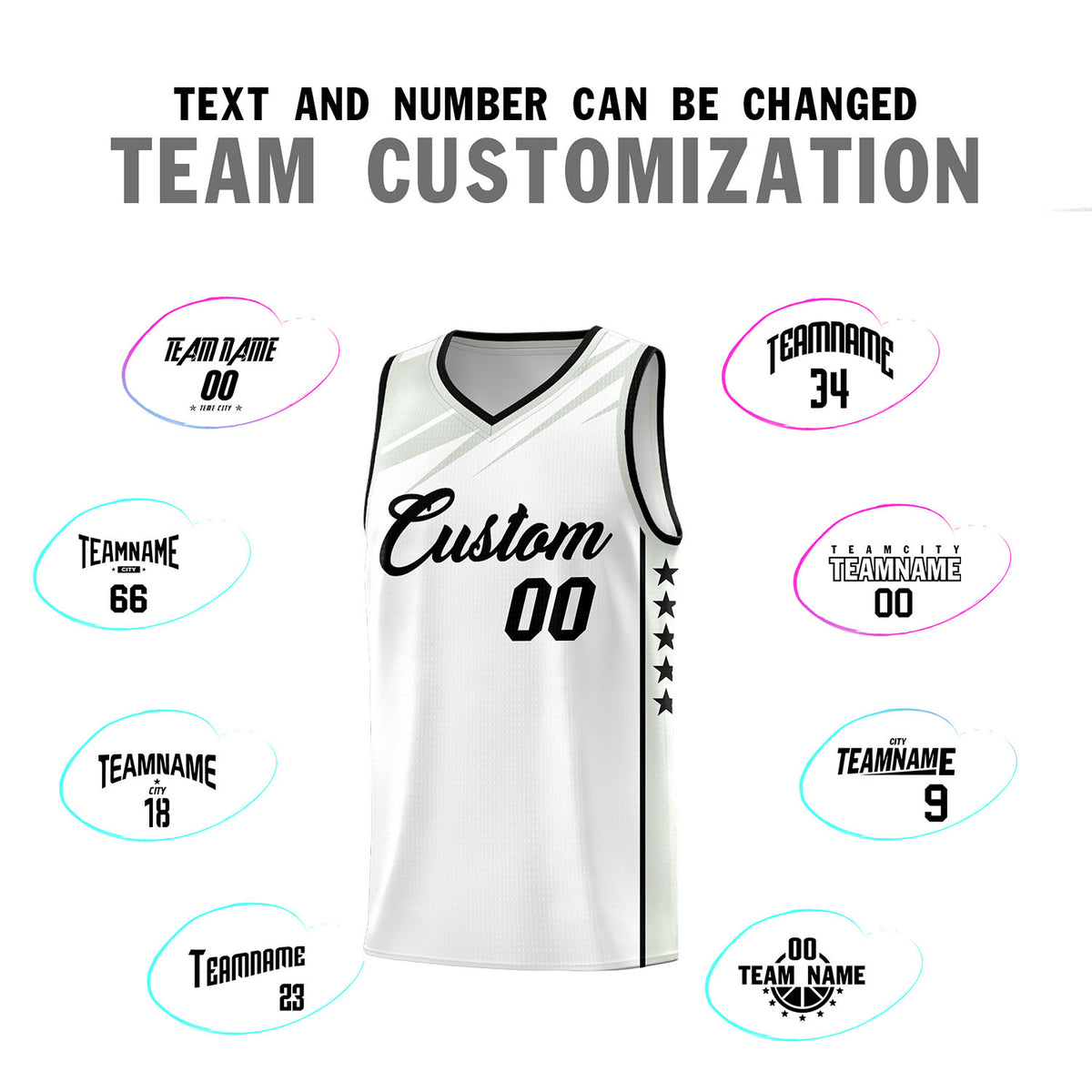 Custom Black Gray Wind Scarred Stars Graffiti Pattern Sets Basketball Jersey