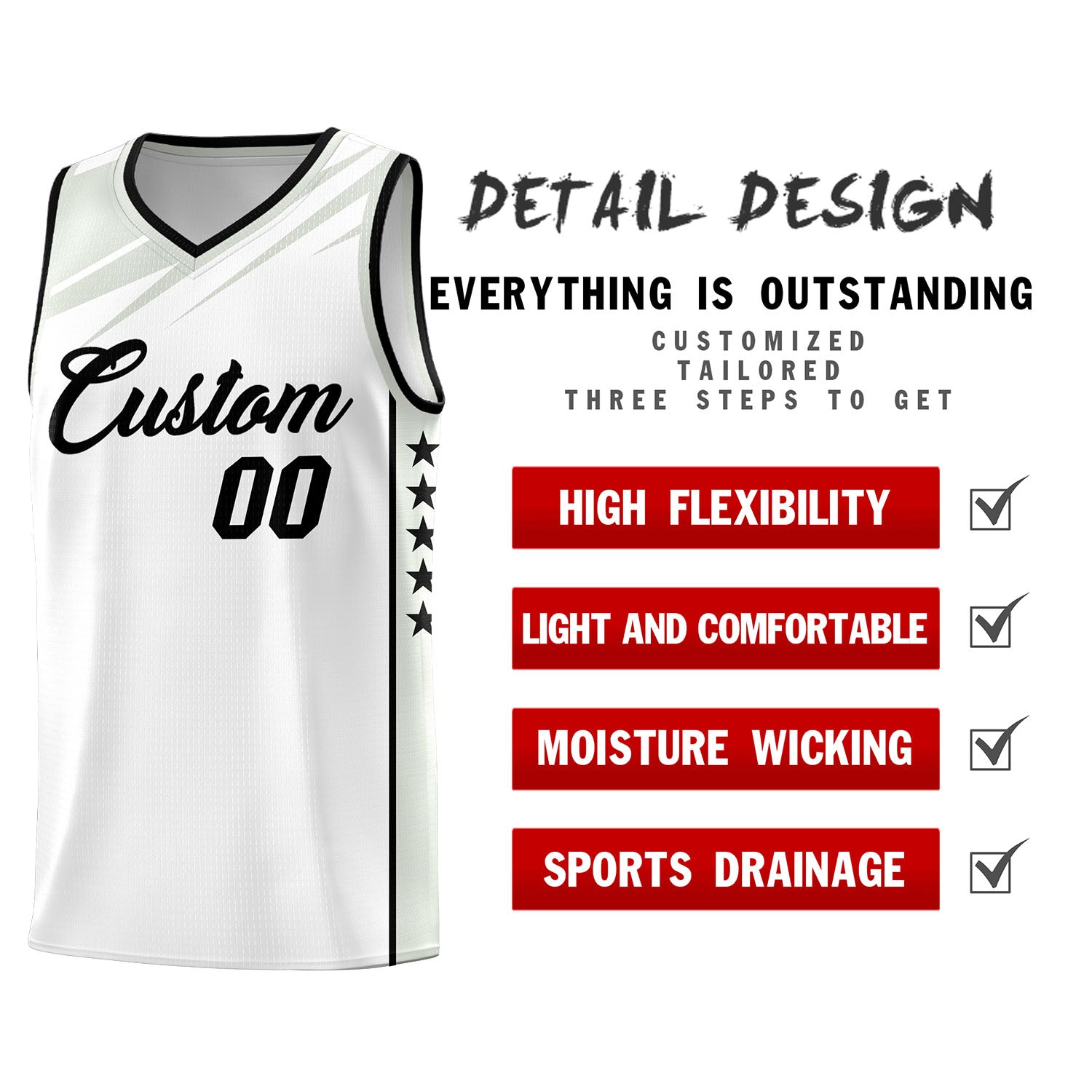 Custom Black Gray Wind Scarred Stars Graffiti Pattern Sets Basketball Jersey