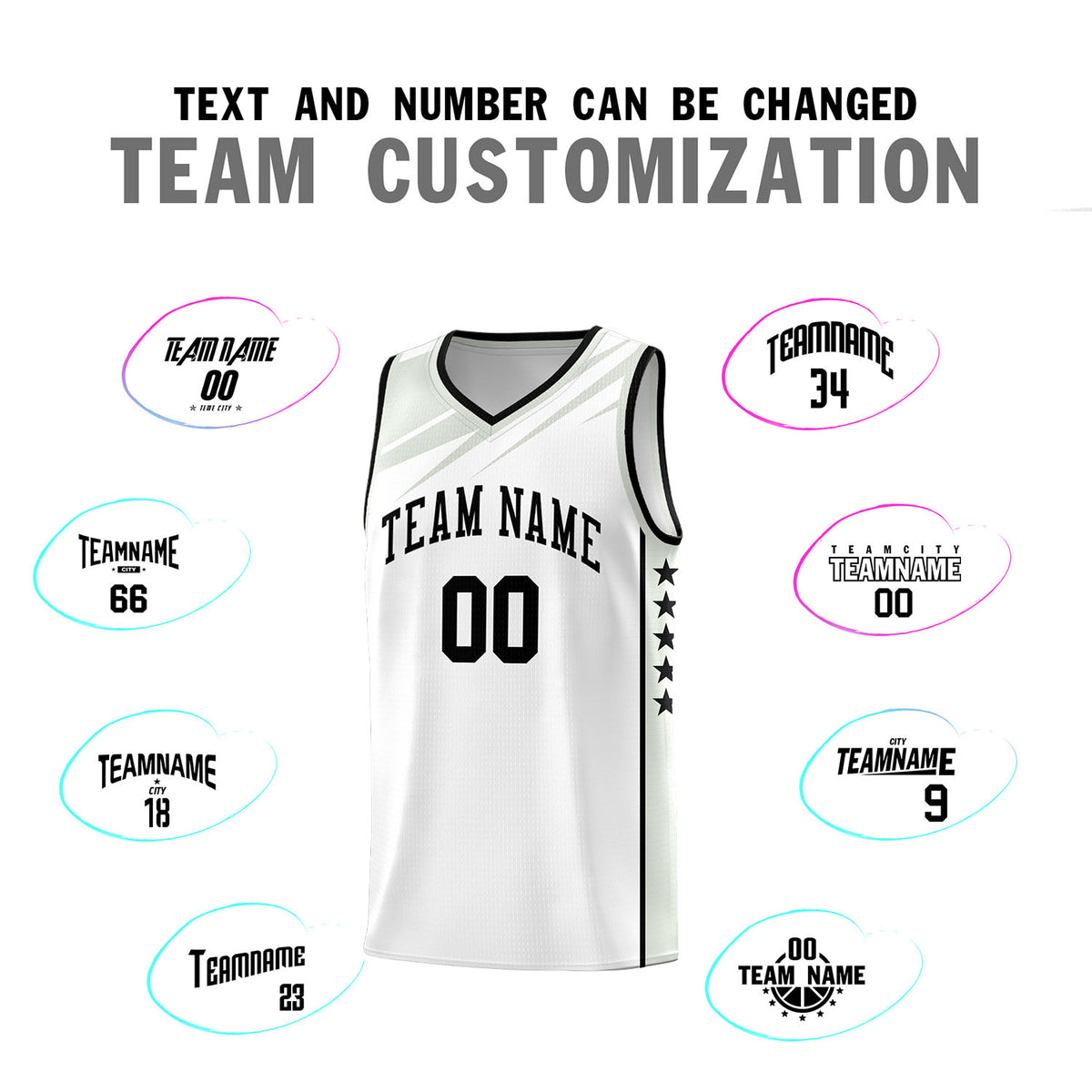Custom Black Gray Wind Scarred Stars Graffiti Pattern Sets Basketball Jersey