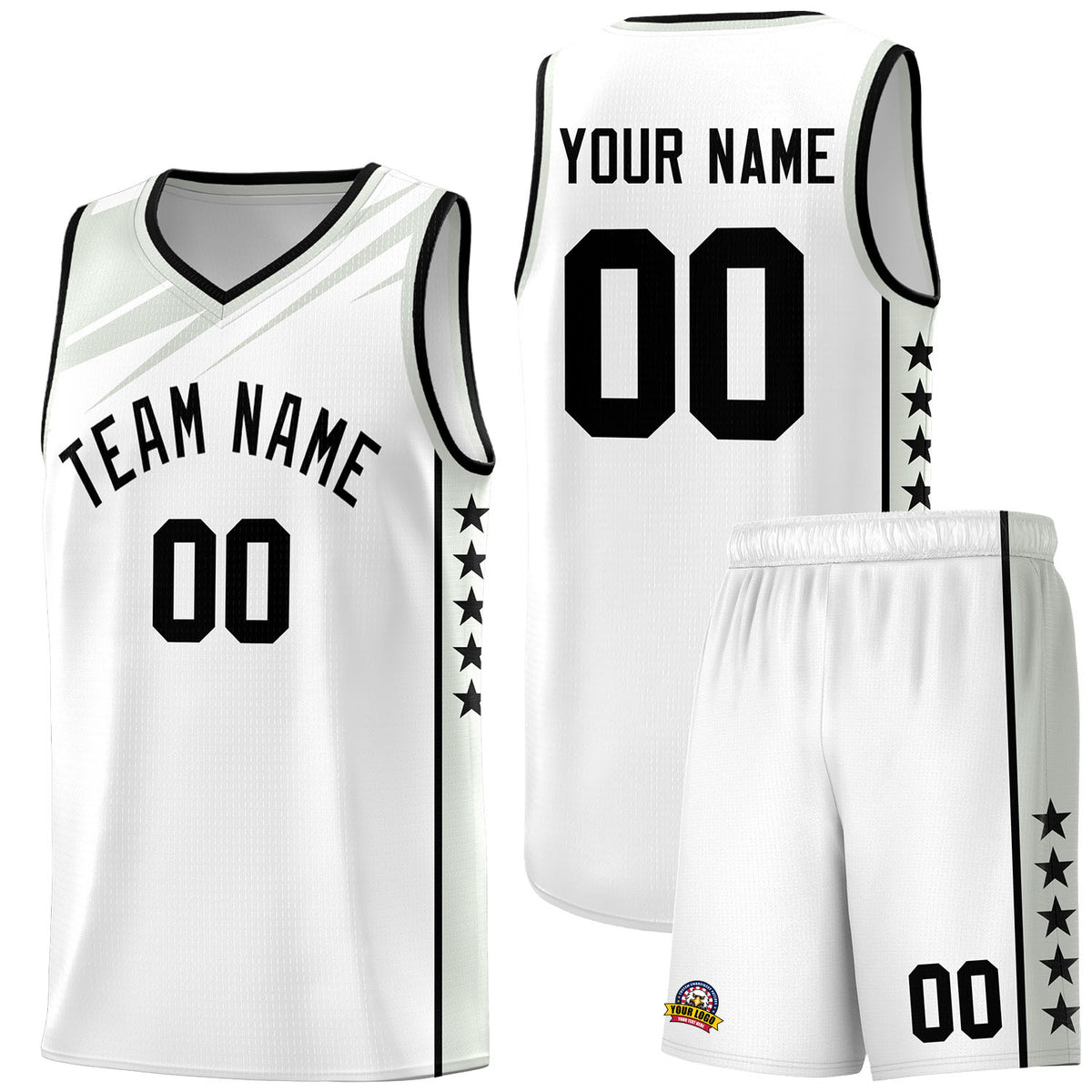 Custom Black Gray Wind Scarred Stars Graffiti Pattern Sets Basketball Jersey