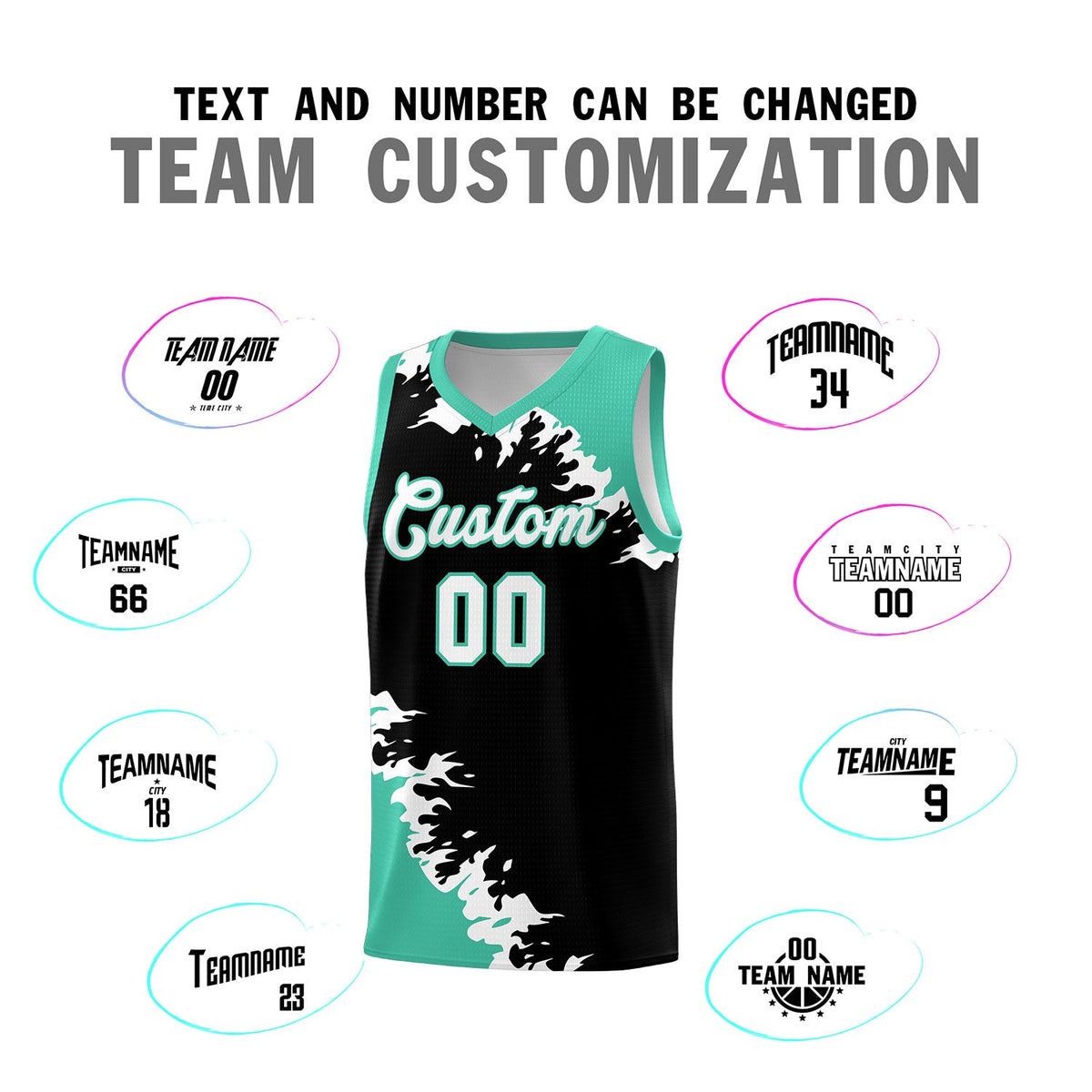 Custom Black Bright Green-White Sparkle Print Pattern Basketball Kits