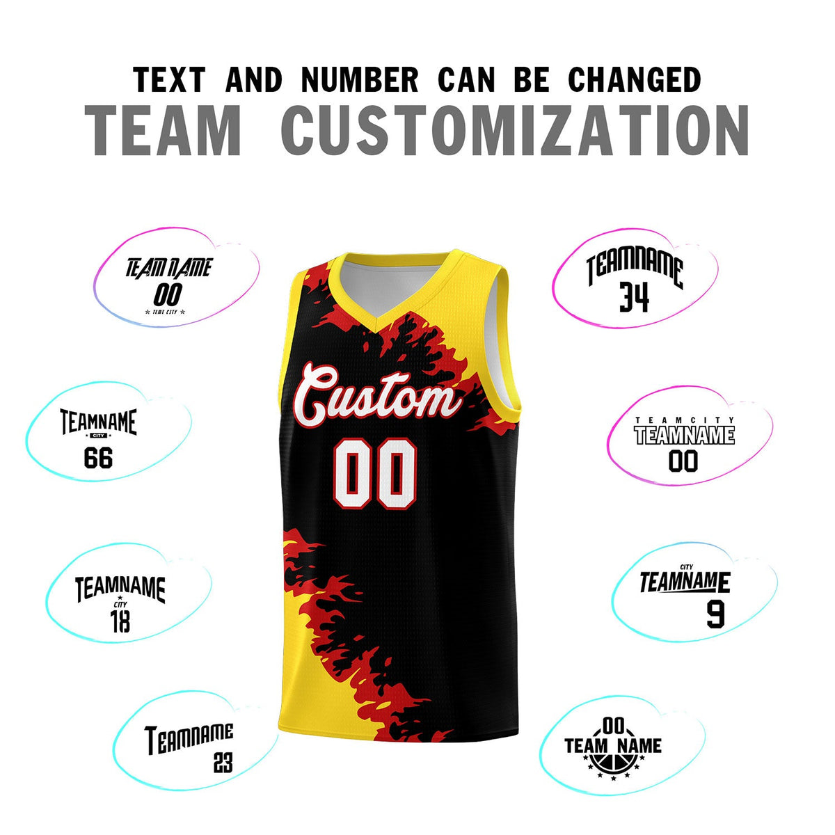 Custom Black Gold-Red Sparkle Print Pattern Basketball Kits