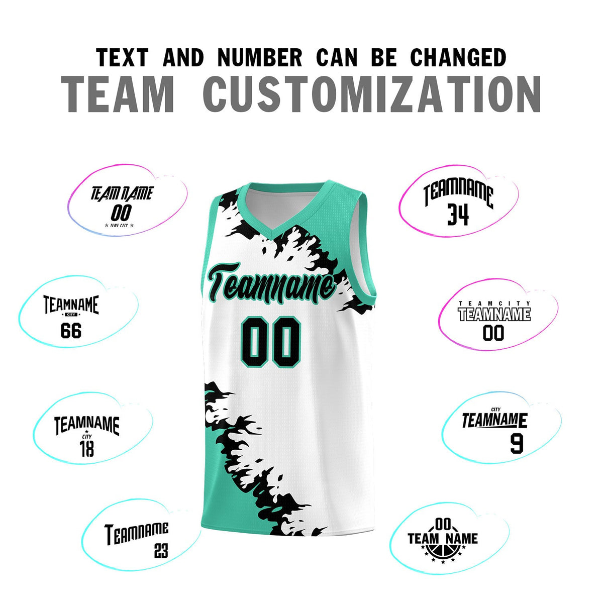 Custom White Black-Bright Green Sparkle Print Pattern Basketball Kits