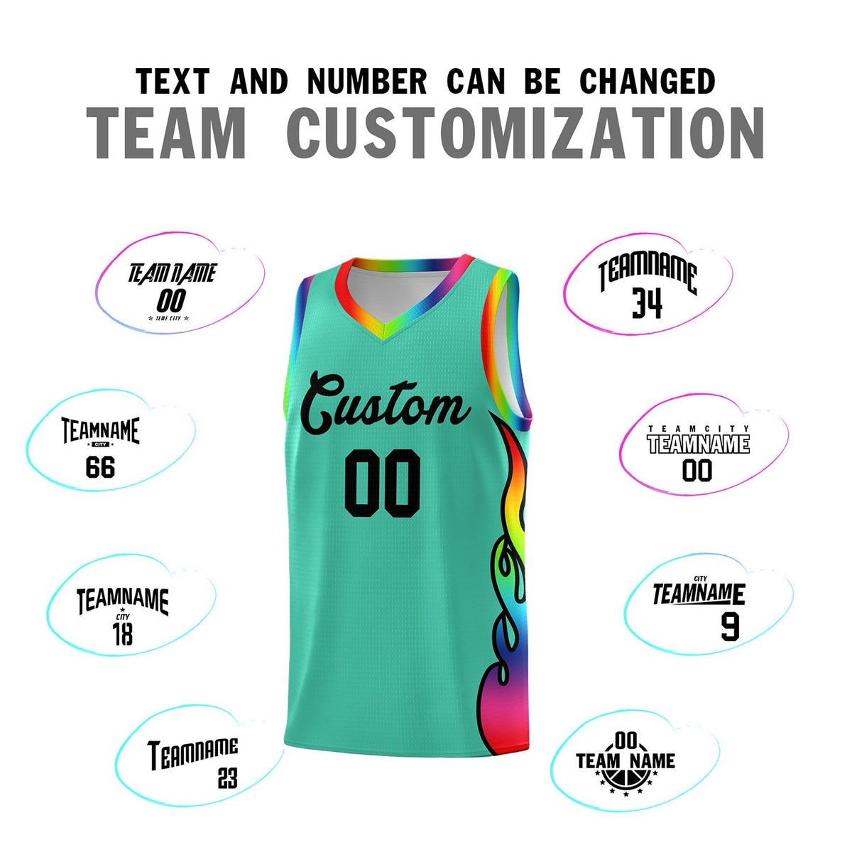 Custom Bright Green Side Flame Pattern Fashion Sports Uniform Basketball Jersey|KXKSHOP