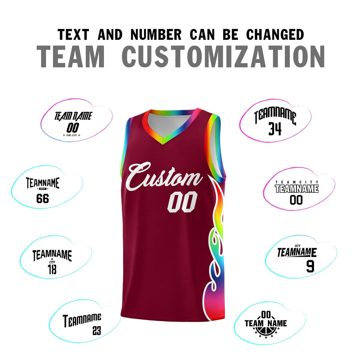 Custom Crimson Side Flame Pattern Fashion Sports Uniform Basketball Jersey|KXKSHOP
