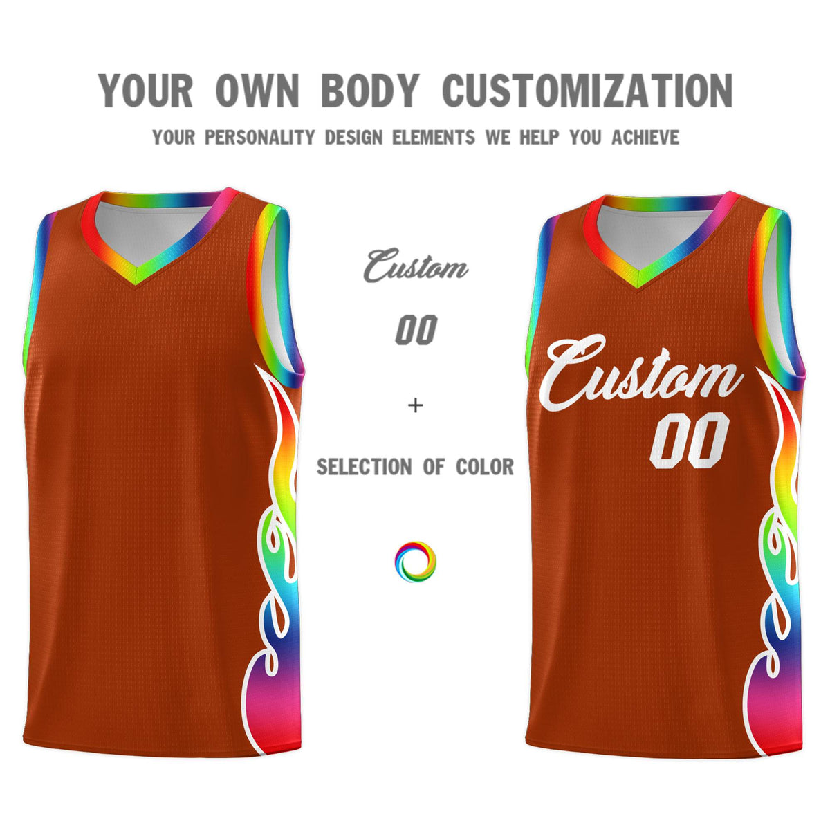 Custom Texas Orange Side Flame Pattern Fashion Sports Uniform Basketball Jersey|KXKSHOP