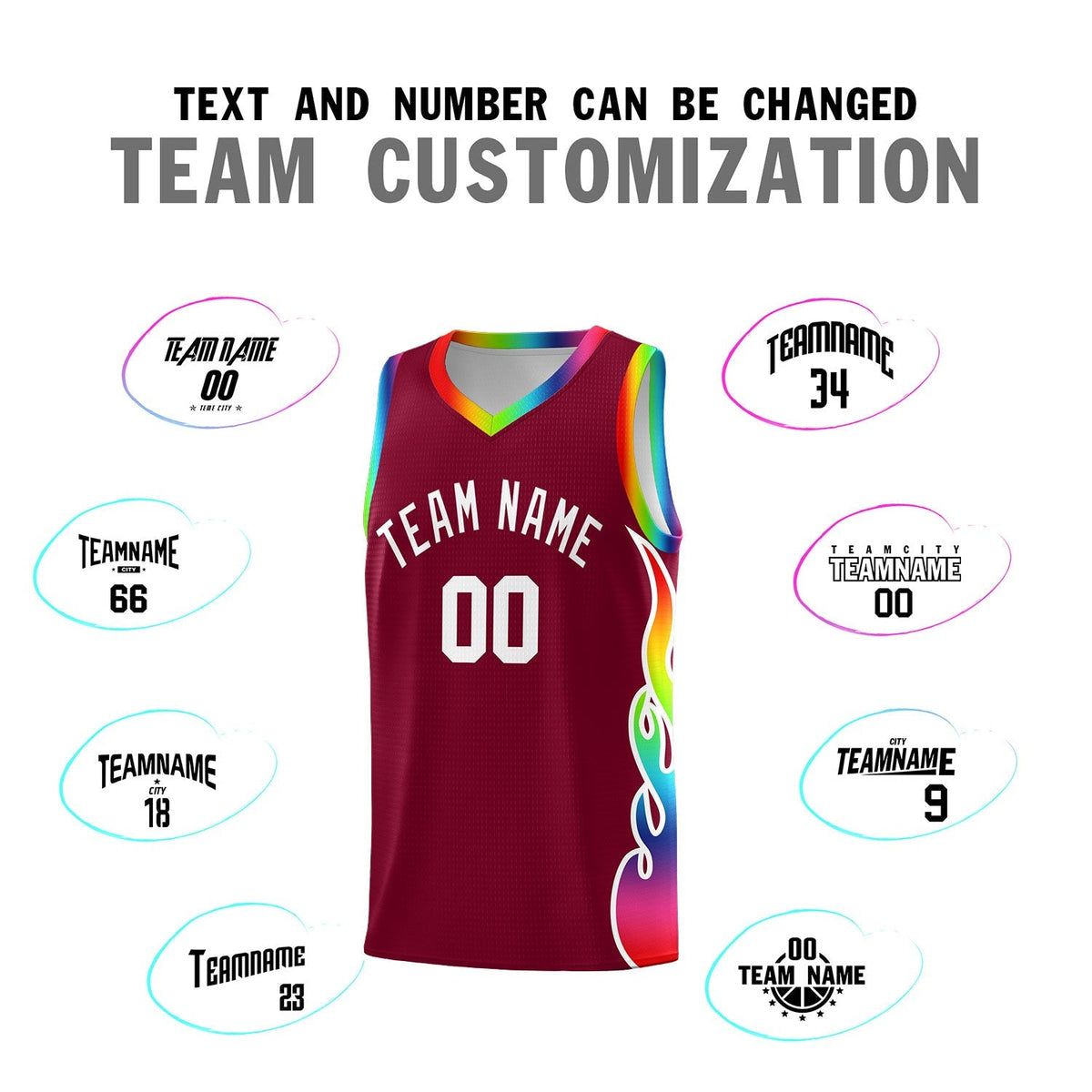 Custom Crimson Side Flame Pattern Fashion Sports Uniform Basketball Jersey|KXKSHOP