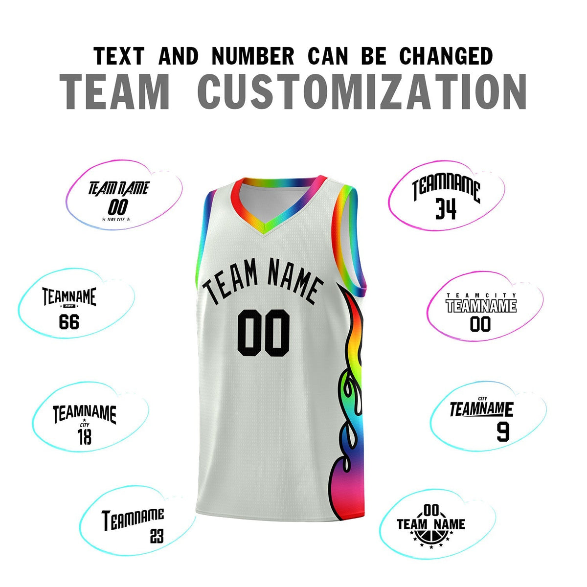 Custom Gray Side Flame Pattern Fashion Sports Uniform Basketball Jersey|KXKSHOP