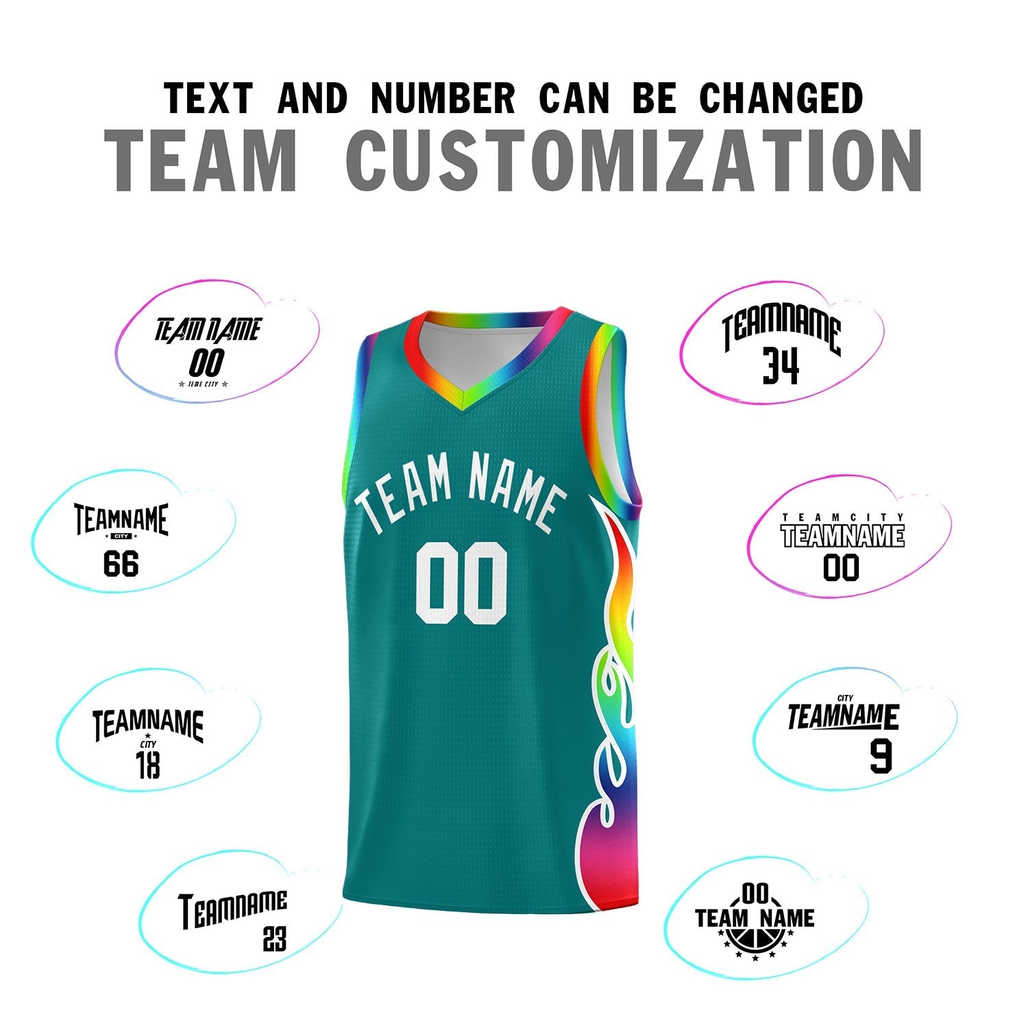 Custom Aqua Side Flame Pattern Fashion Sports Uniform Basketball Jersey|KXKSHOP