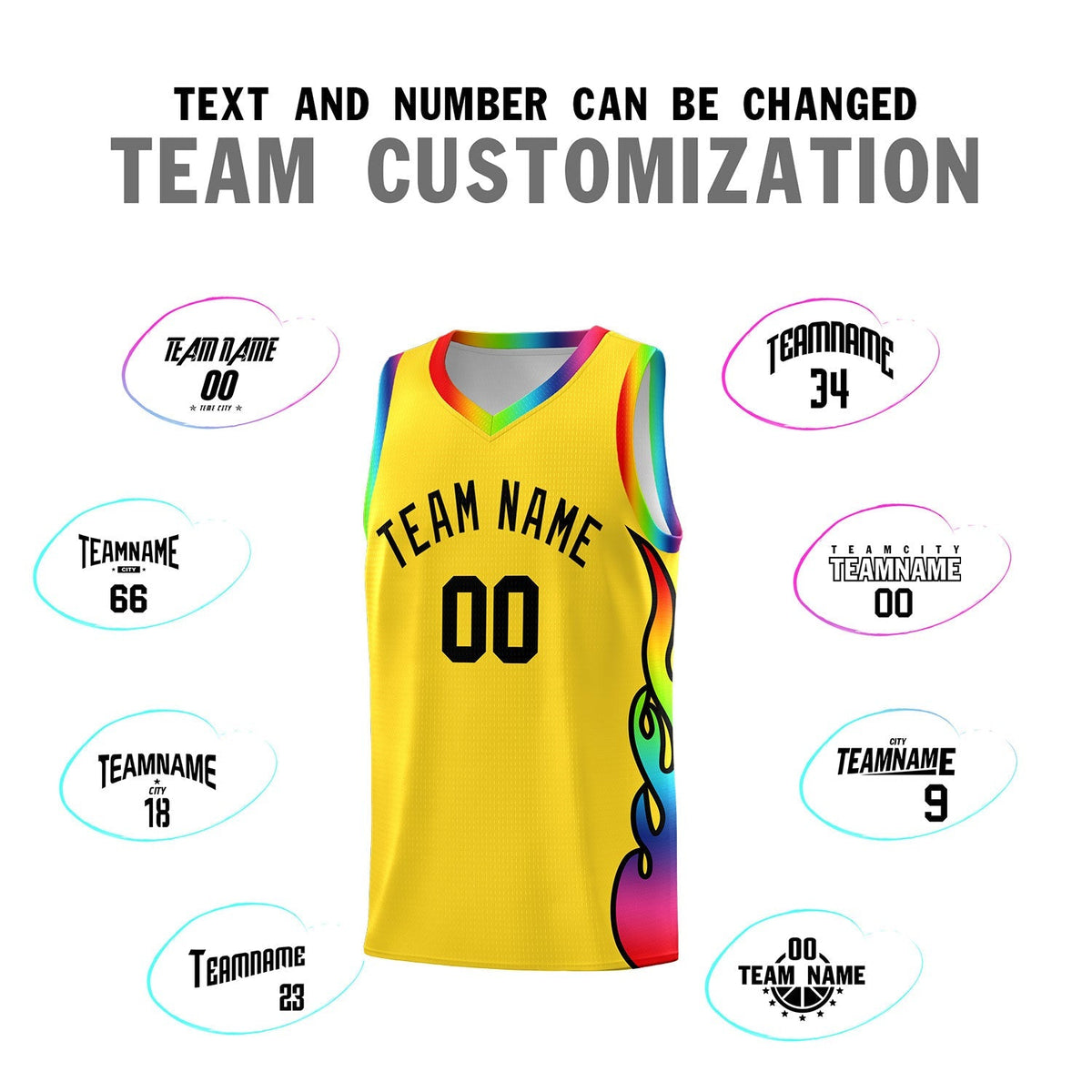 Custom Gold Side Flame Pattern Fashion Sports Uniform Basketball Jersey|KXKSHOP
