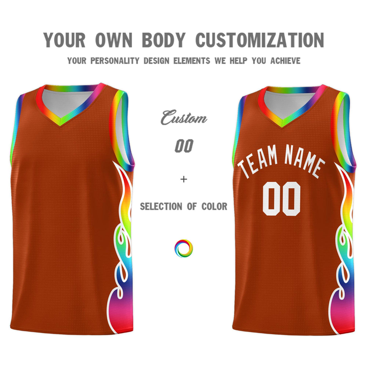 Custom Texas Orange Side Flame Pattern Fashion Sports Uniform Basketball Jersey|KXKSHOP
