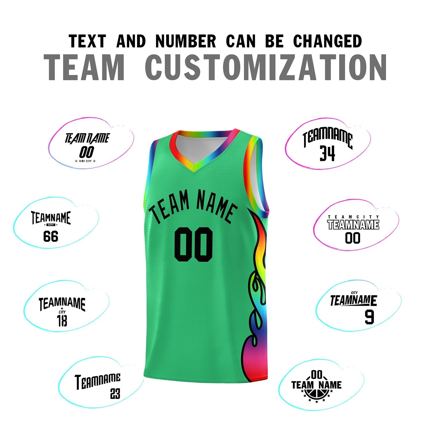 Custom Kelly Green Side Flame Pattern Fashion Sports Uniform Basketball Jersey|KXKSHOP