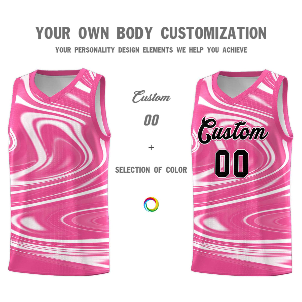Custom Pink White Graffiti Pattern Fluids Style Sports Uniform Basketball Jersey Kits|KXKSHOP