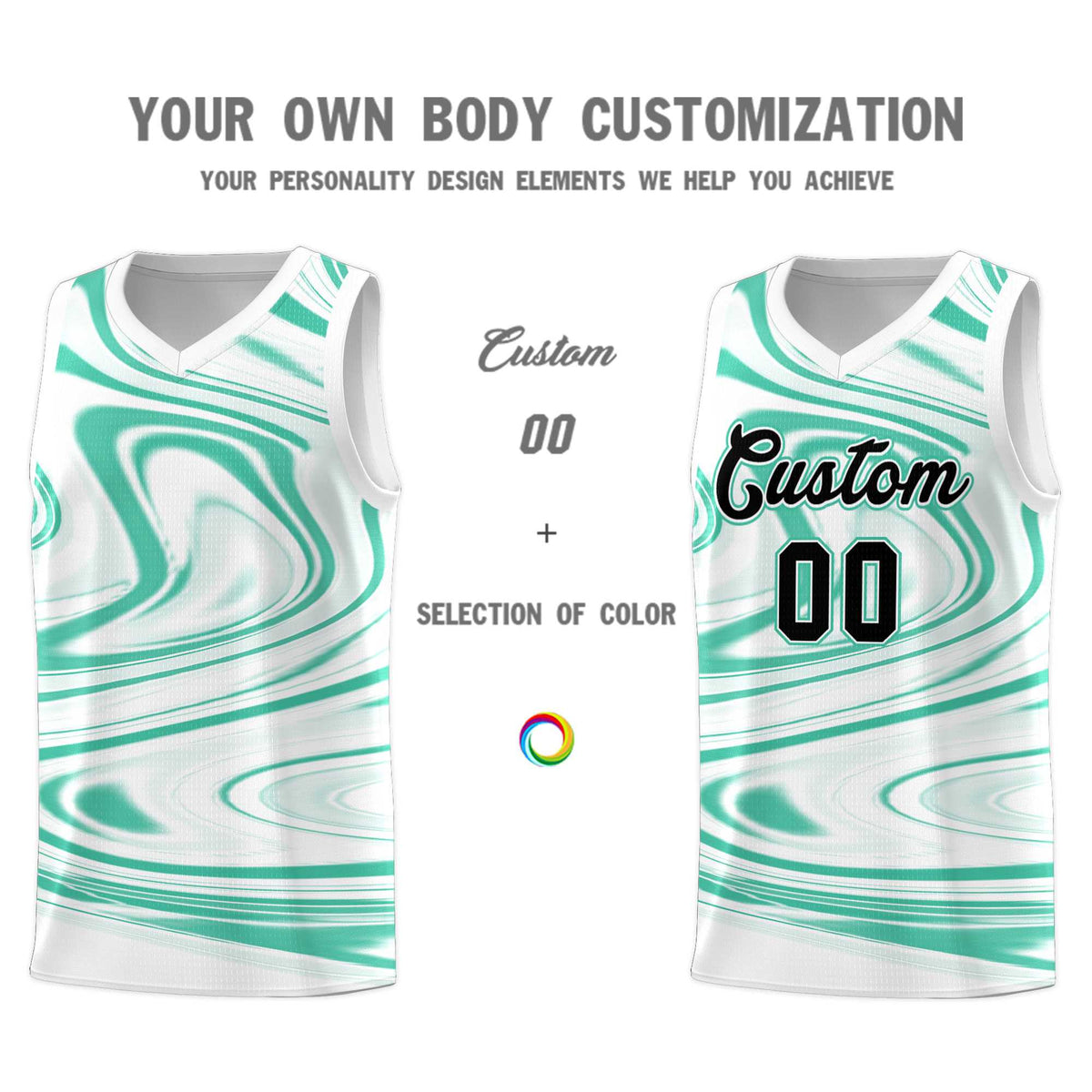 Custom White Bright Green Graffiti Pattern Fluids Style Sports Uniform Basketball Jersey Kits|KXKSHOP