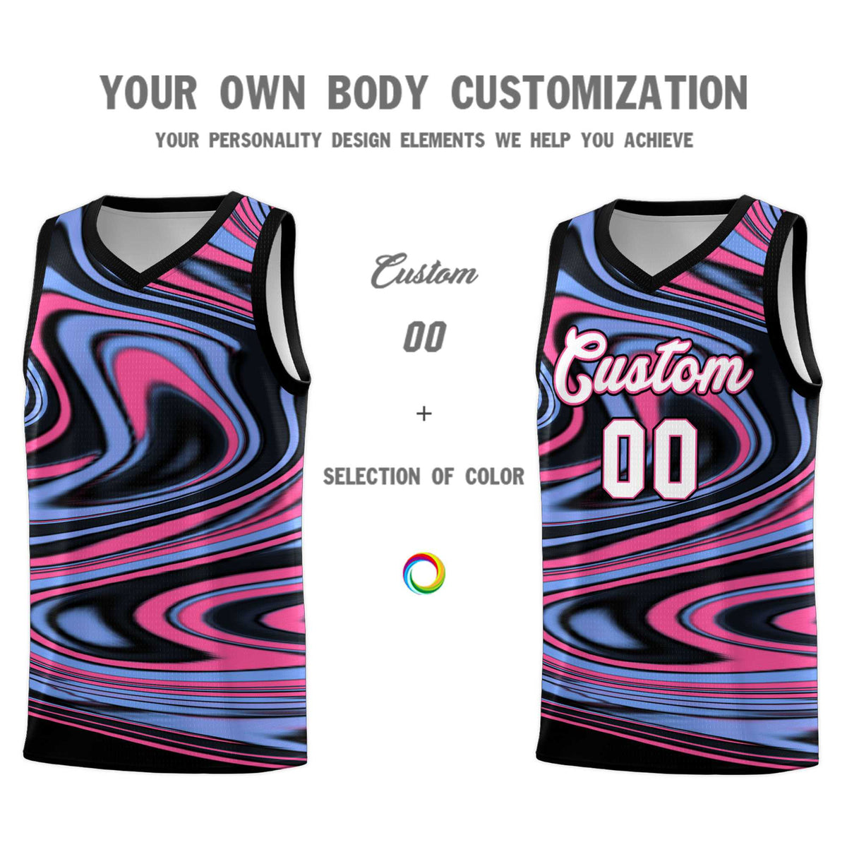Custom Black Light Blue Graffiti Pattern Fluids Style Sports Uniform Basketball Jersey Kits|KXKSHOP