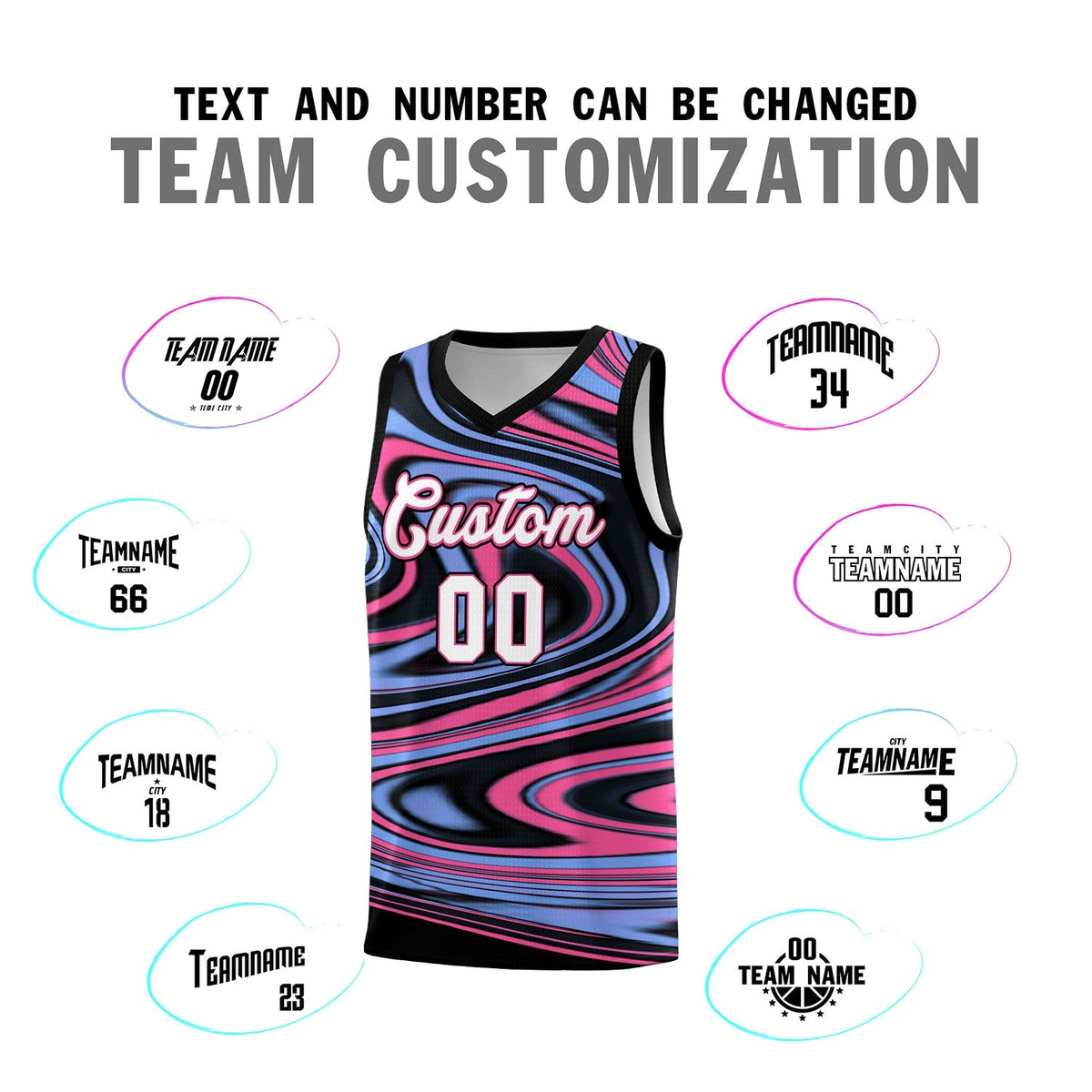 Custom Black Light Blue Graffiti Pattern Fluids Style Sports Uniform Basketball Jersey Kits|KXKSHOP