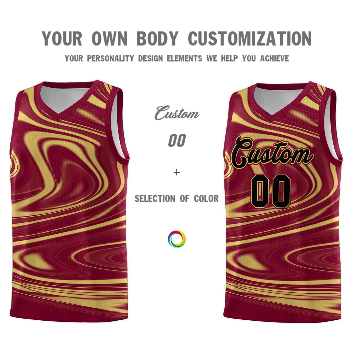 Custom Crimson Khaki Graffiti Pattern Fluids Style Sports Uniform Basketball Jersey Kits|KXKSHOP