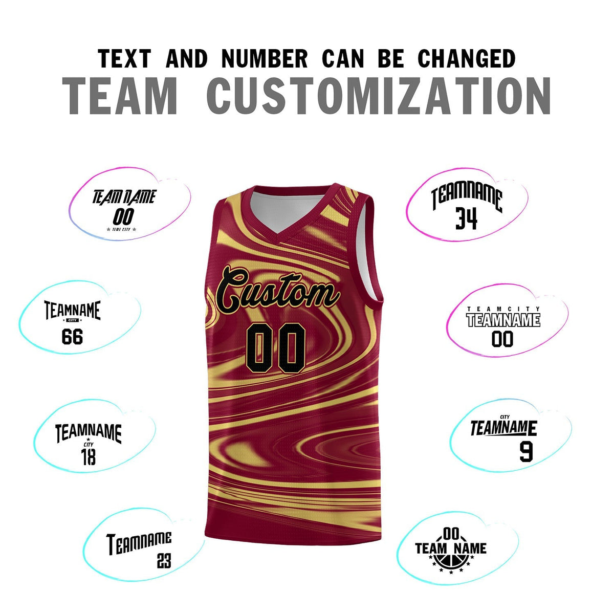 Custom Crimson Khaki Graffiti Pattern Fluids Style Sports Uniform Basketball Jersey Kits|KXKSHOP