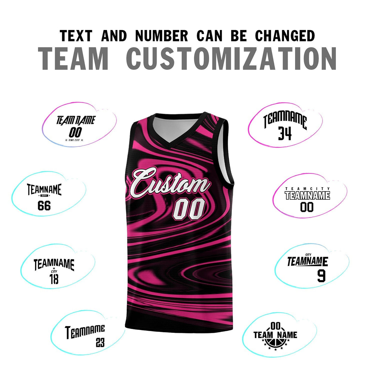 Custom Black Pink Graffiti Pattern Fluids Style Sports Uniform Basketball Jersey Kits|KXKSHOP