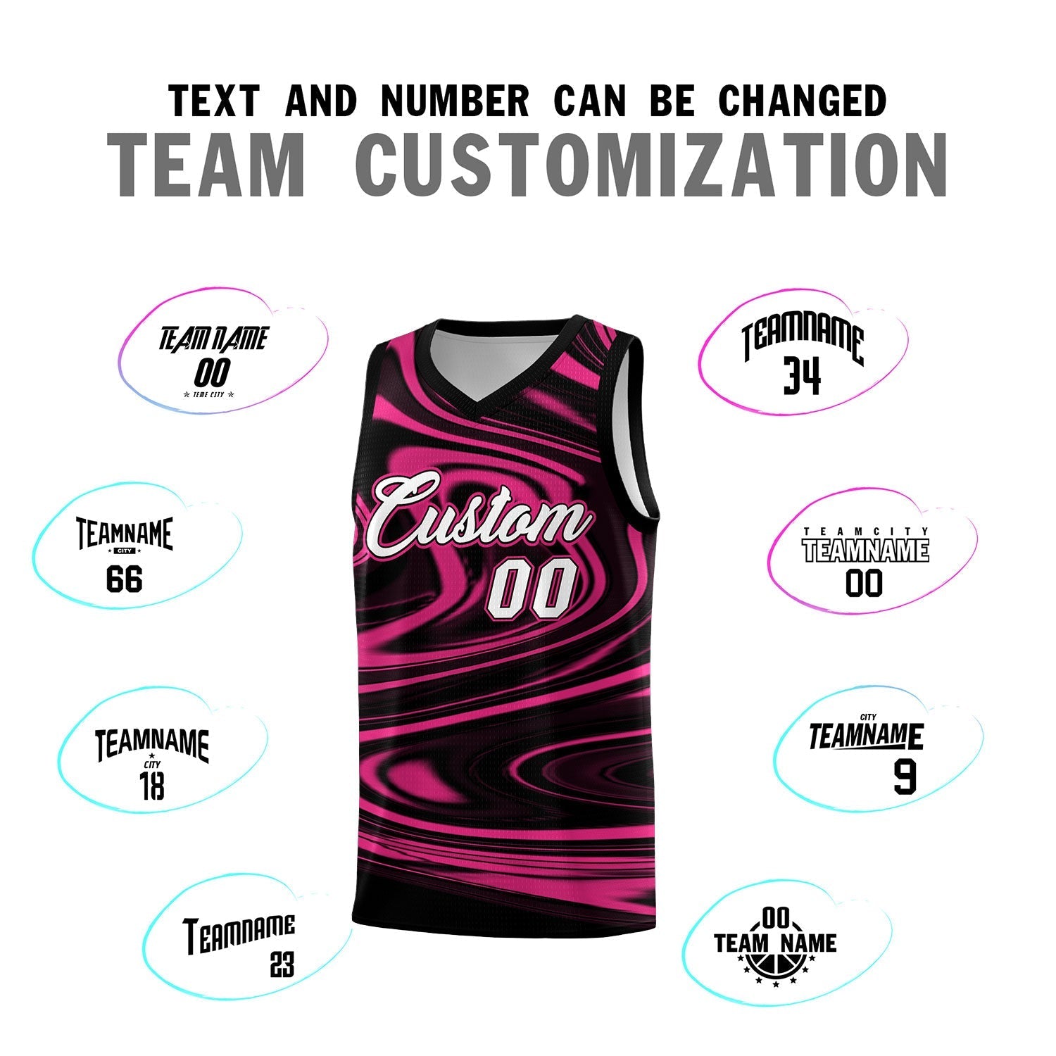 Custom Black Pink Graffiti Pattern Fluids Style Sports Uniform Basketball Jersey Kits|KXKSHOP