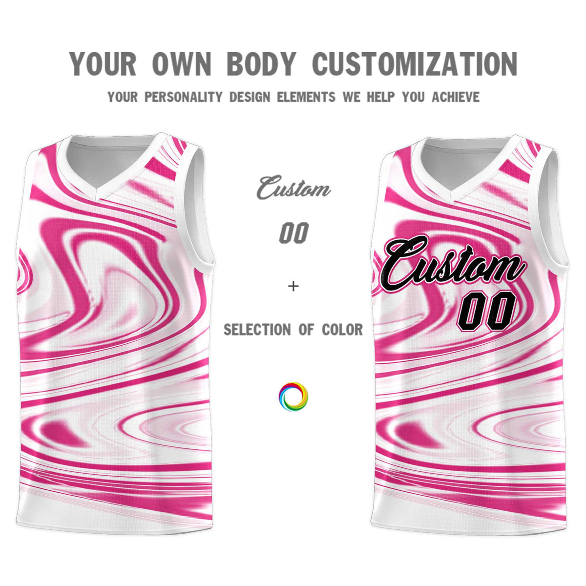 Custom White Pink Graffiti Pattern Fluids Style Sports Uniform Basketball Jersey Kits|KXKSHOP