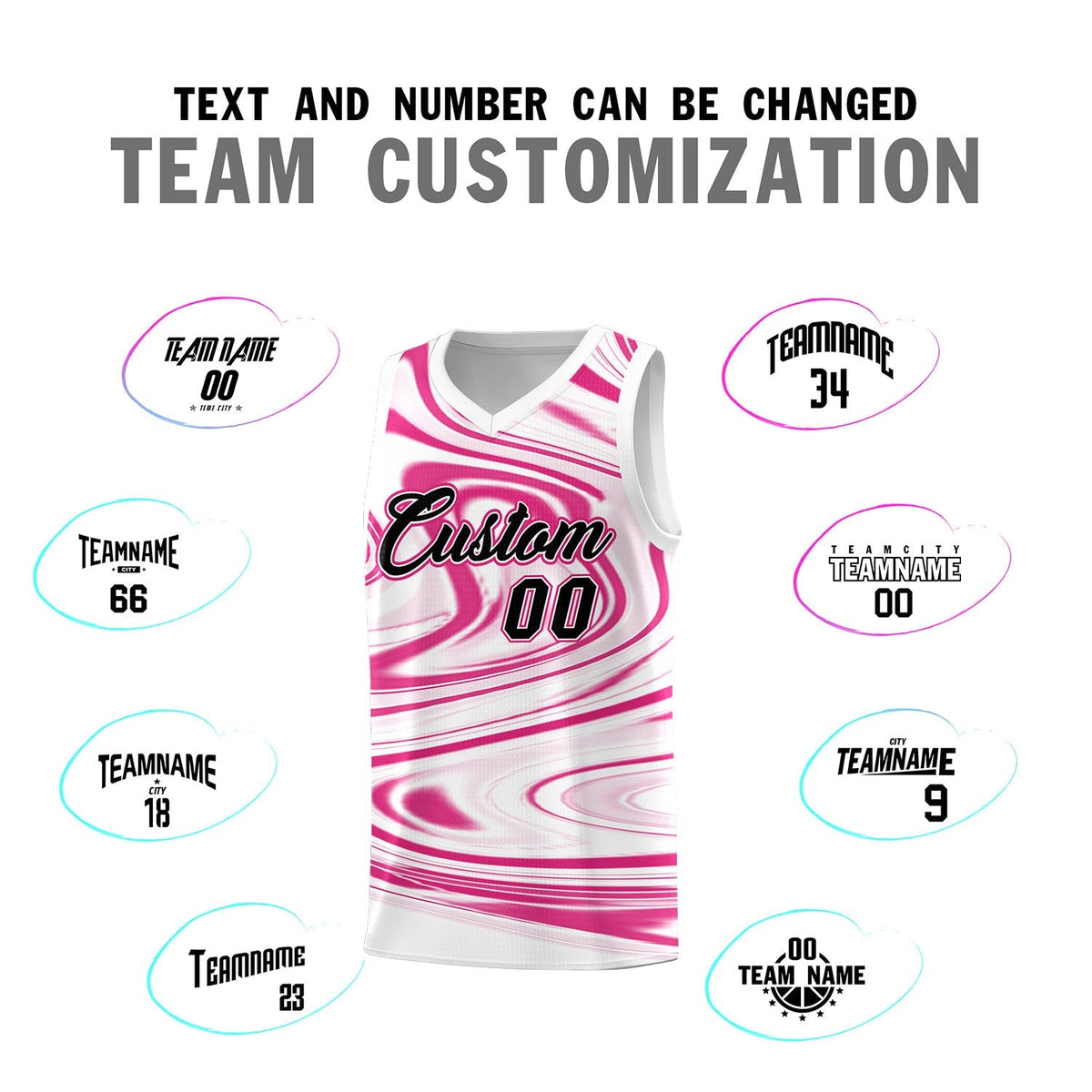 Custom White Pink Graffiti Pattern Fluids Style Sports Uniform Basketball Jersey Kits|KXKSHOP