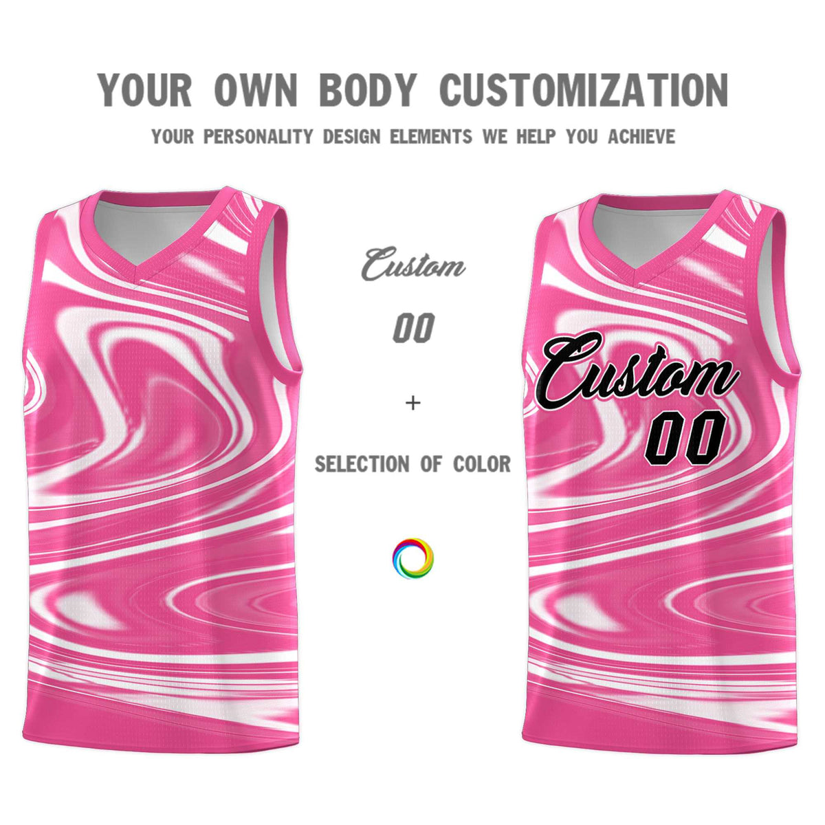 Custom Pink White Graffiti Pattern Fluids Style Sports Uniform Basketball Jersey Kits|KXKSHOP