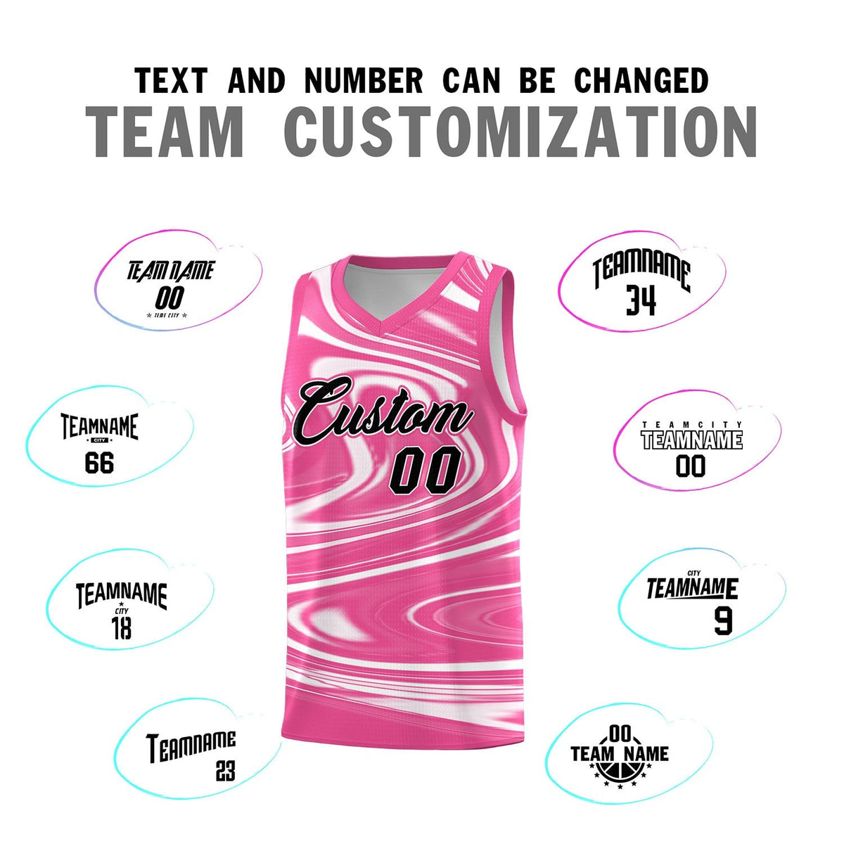 Custom Pink White Graffiti Pattern Fluids Style Sports Uniform Basketball Jersey Kits|KXKSHOP