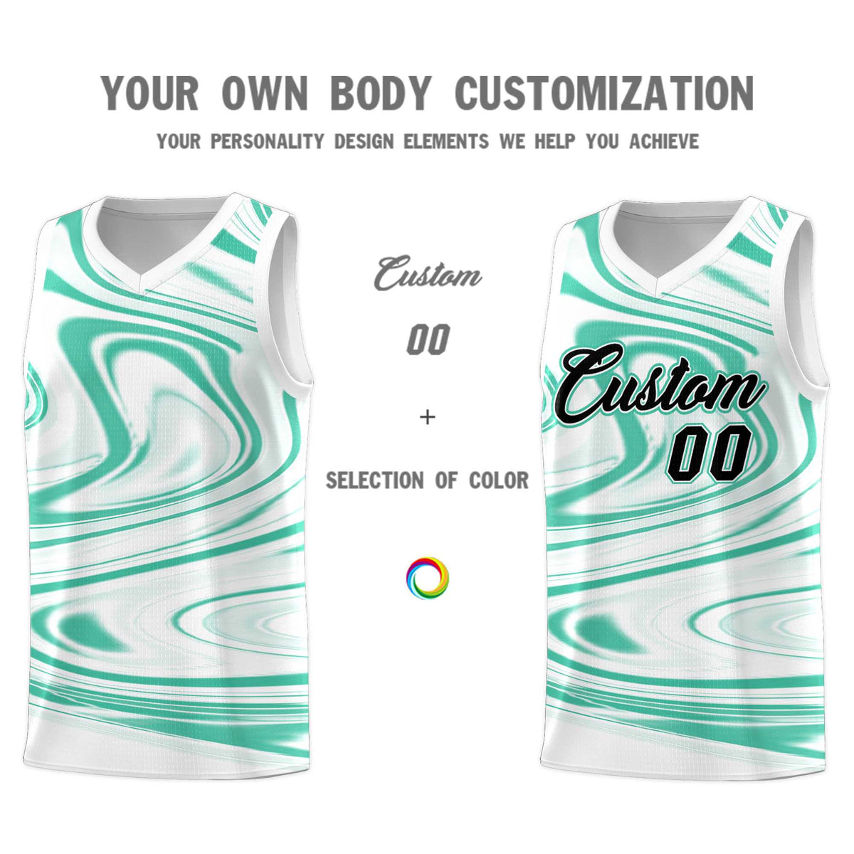 Custom White Bright Green Graffiti Pattern Fluids Style Sports Uniform Basketball Jersey Kits|KXKSHOP