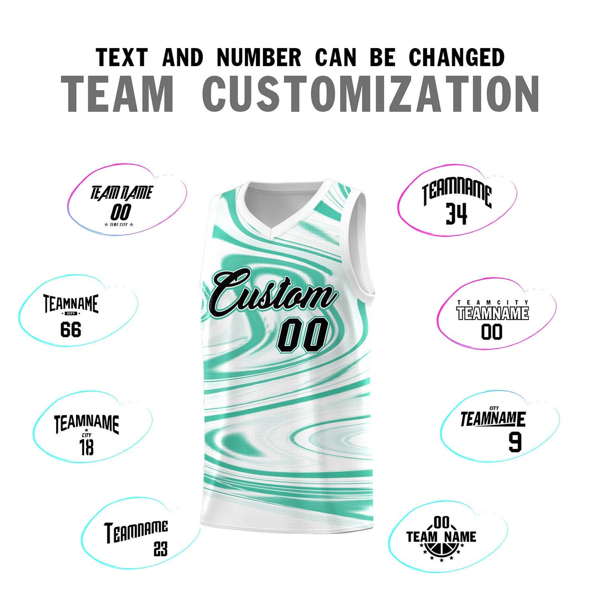 Custom White Bright Green Graffiti Pattern Fluids Style Sports Uniform Basketball Jersey Kits|KXKSHOP