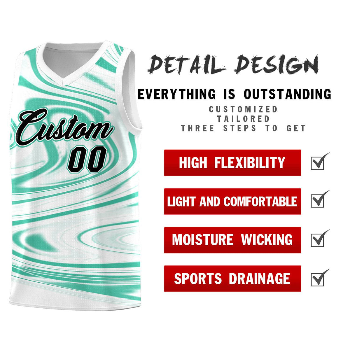 Custom White Bright Green Graffiti Pattern Fluids Style Sports Uniform Basketball Jersey Kits|KXKSHOP