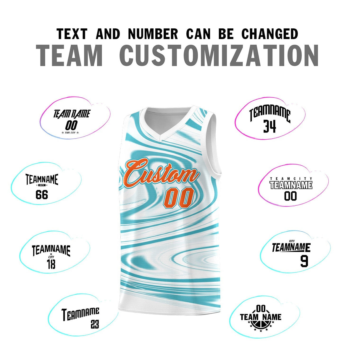 Custom White Aqua Graffiti Pattern Fluids Style Sports Uniform Basketball Jersey Kits|KXKSHOP