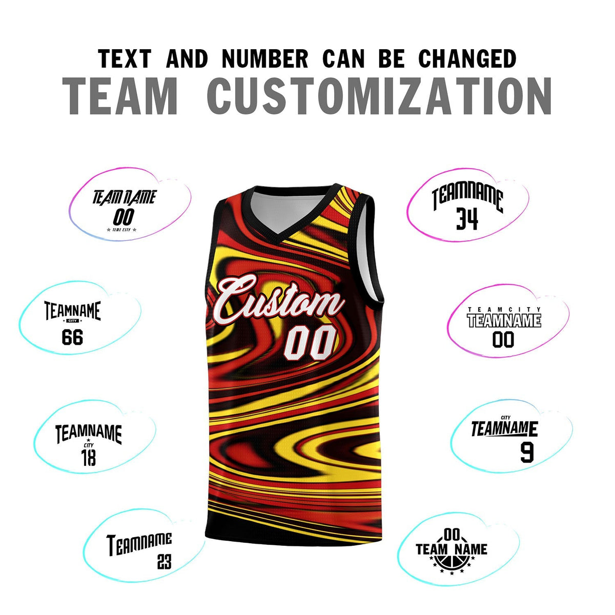 Custom Black Red Graffiti Pattern Fluids Style Sports Uniform Basketball Jersey Kits|KXKSHOP