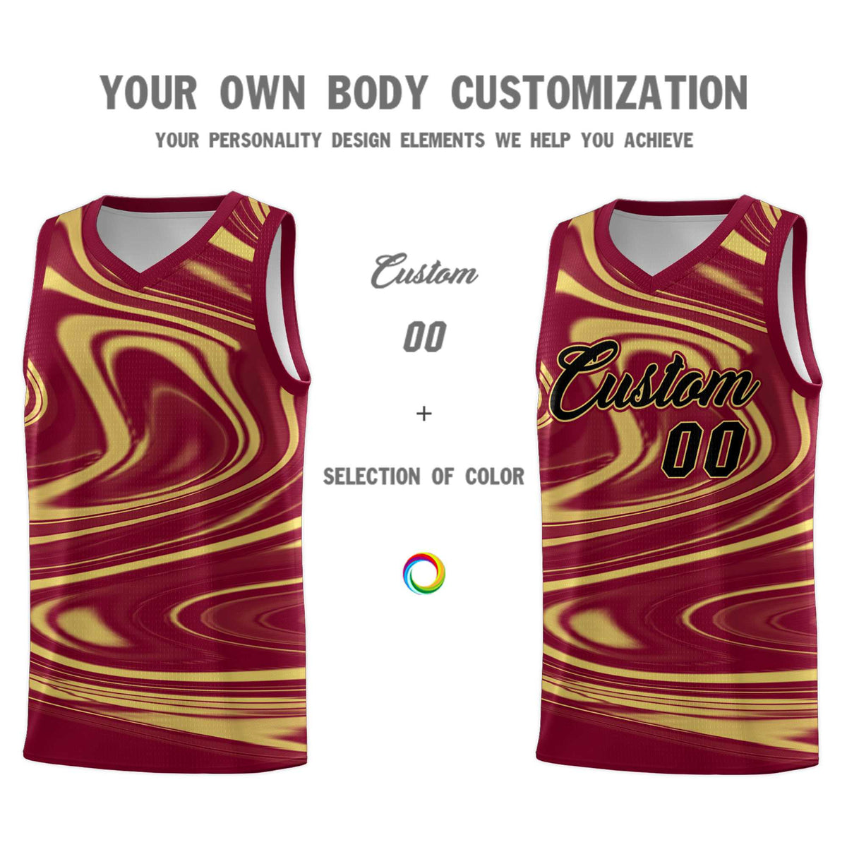 Custom Crimson Khaki Graffiti Pattern Fluids Style Sports Uniform Basketball Jersey Kits|KXKSHOP
