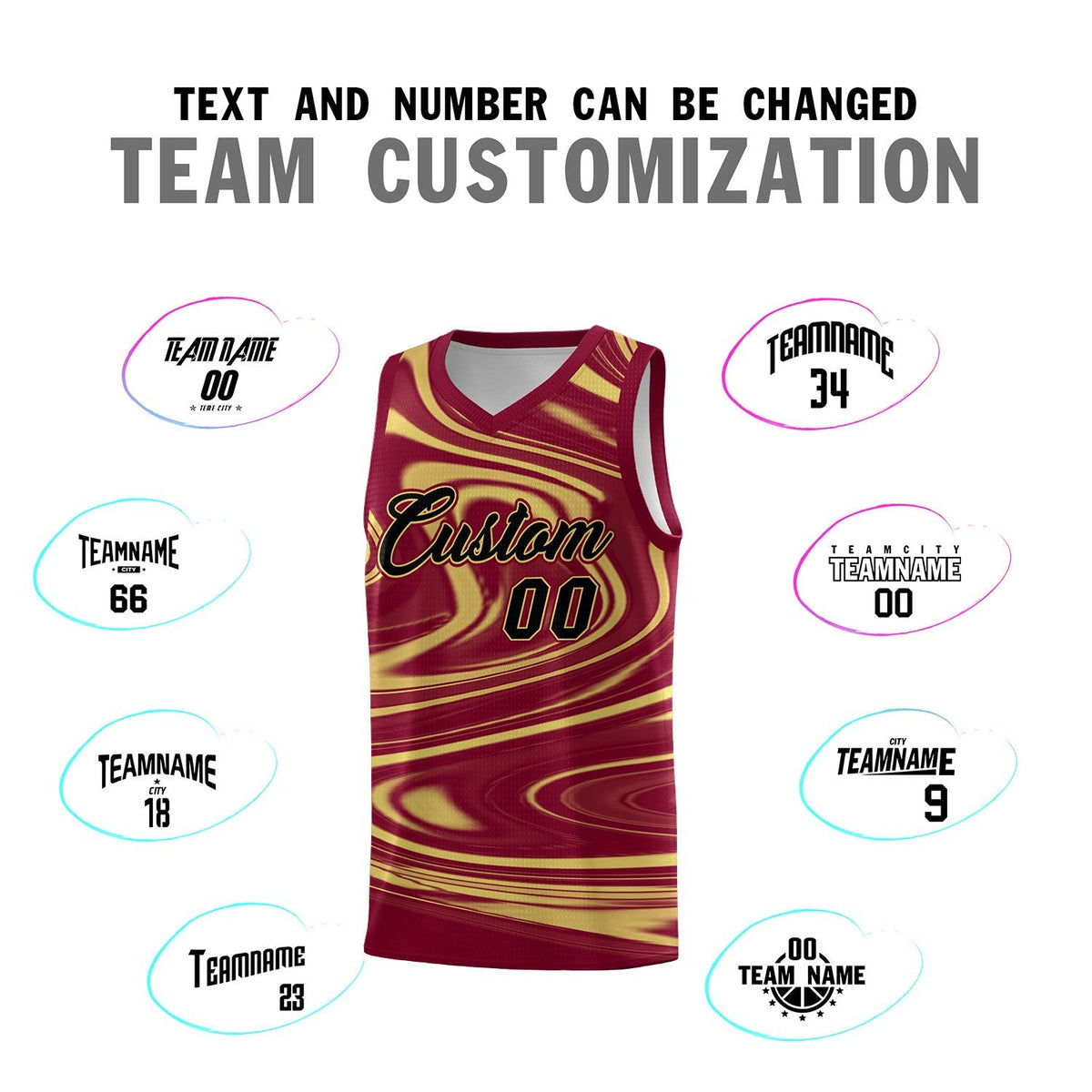 Custom Crimson Khaki Graffiti Pattern Fluids Style Sports Uniform Basketball Jersey Kits|KXKSHOP