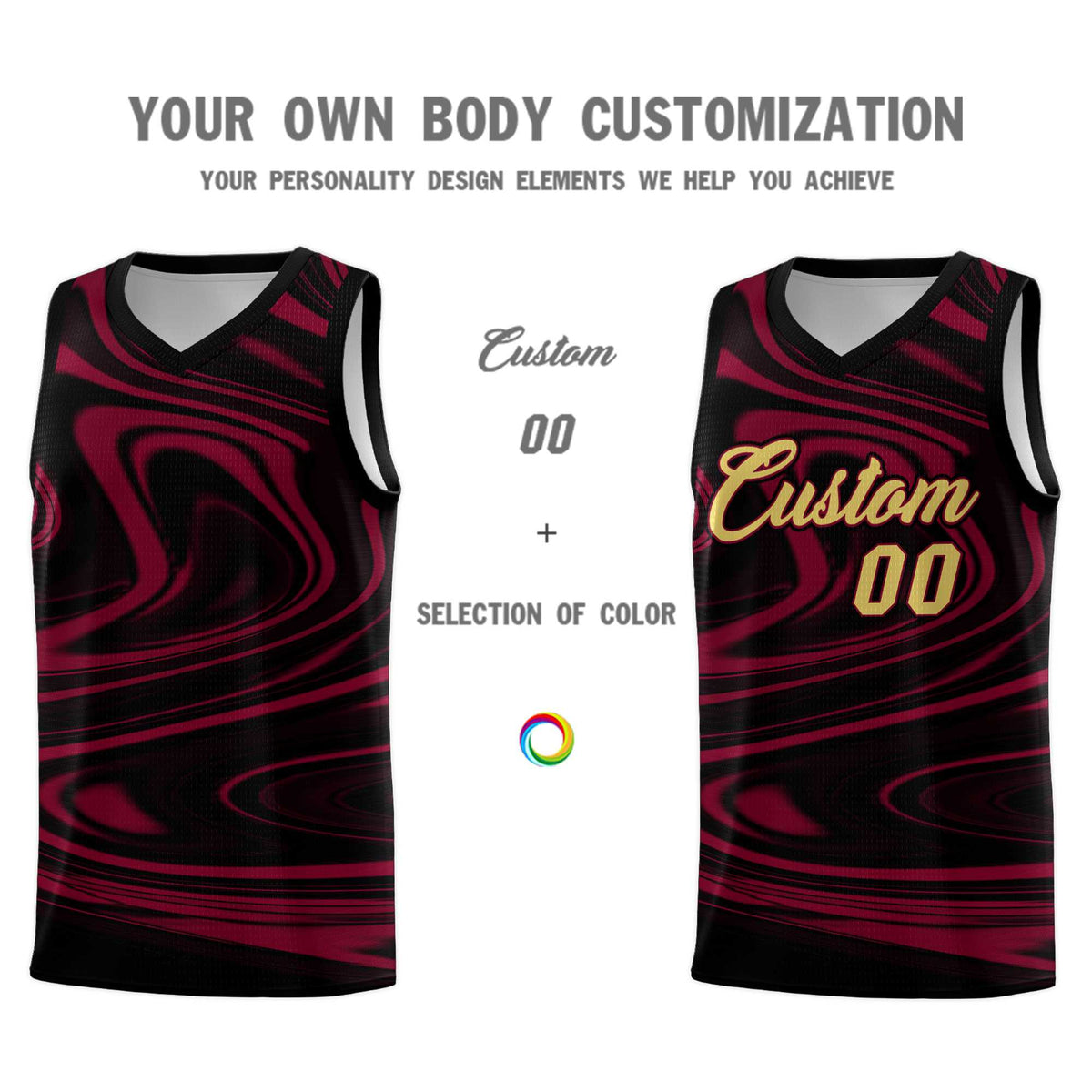 Custom Black Crimson Graffiti Pattern Fluids Style Sports Uniform Basketball Jersey Kits|KXKSHOP
