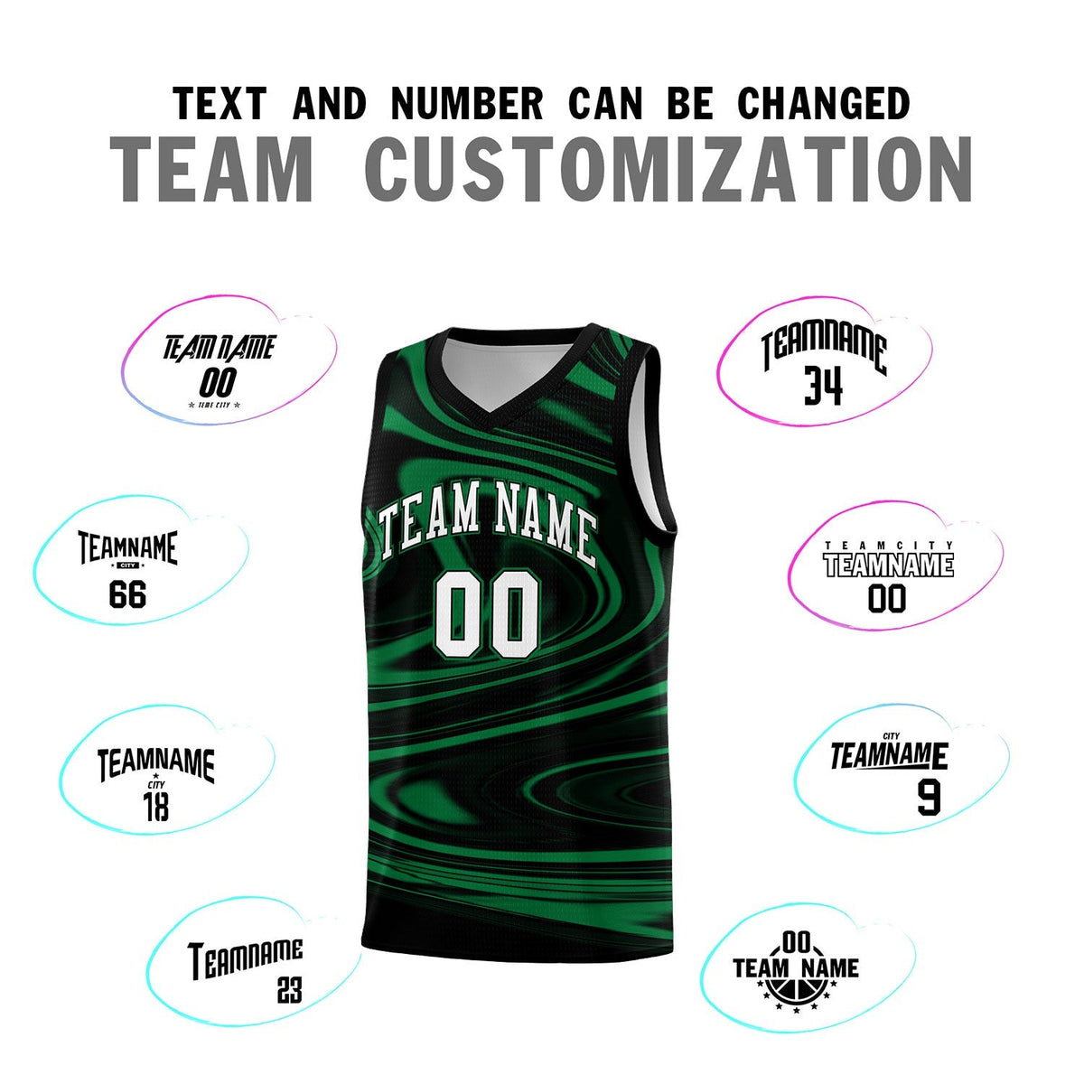 Custom Black Kelly Green Graffiti Pattern Fluids Style Sports Uniform Basketball Jersey Kits|KXKSHOP