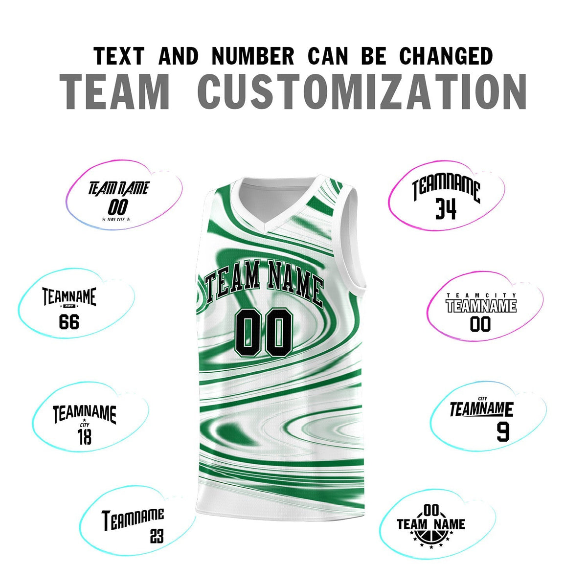 Custom White Kelly Green Graffiti Pattern Fluids Style Sports Uniform Basketball Jersey Kits|KXKSHOP