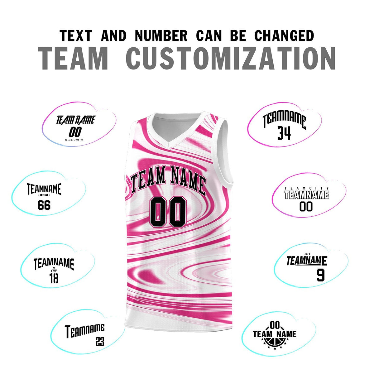 Custom White Pink Graffiti Pattern Fluids Style Sports Uniform Basketball Jersey Kits|KXKSHOP