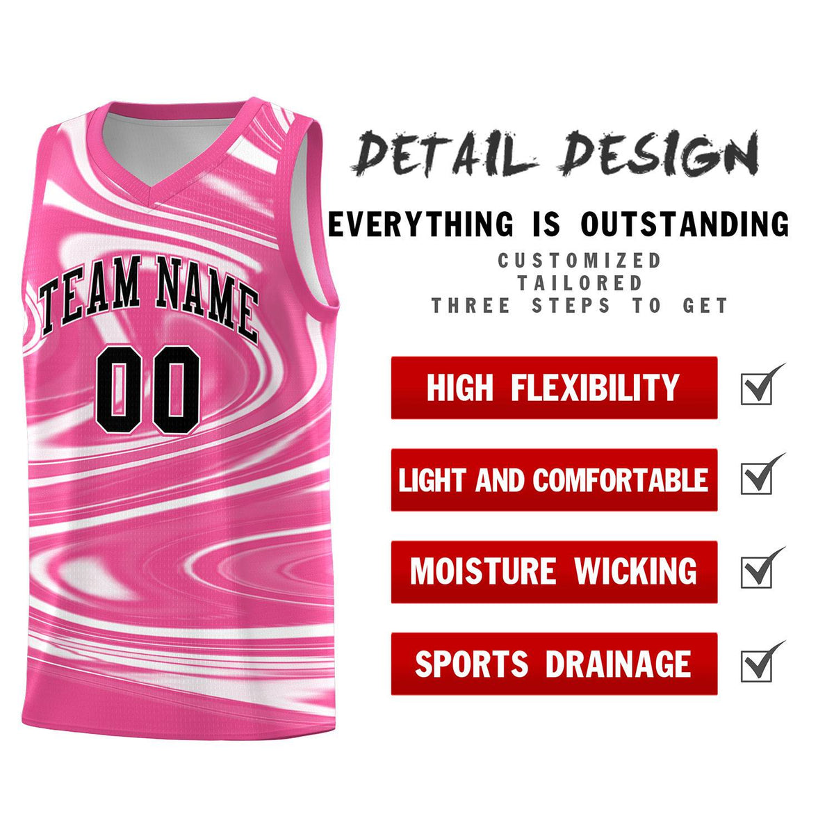 Custom Pink White Graffiti Pattern Fluids Style Sports Uniform Basketball Jersey Kits|KXKSHOP