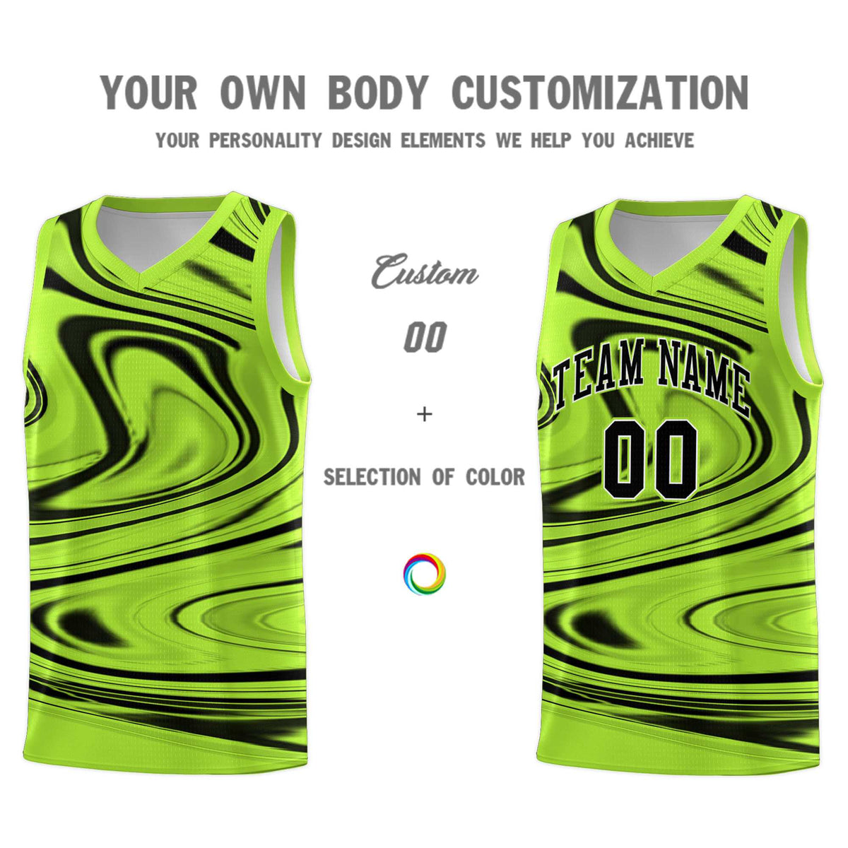 Custom Light Green Black Graffiti Pattern Fluids Style Sports Uniform Basketball Jersey Kits|KXKSHOP