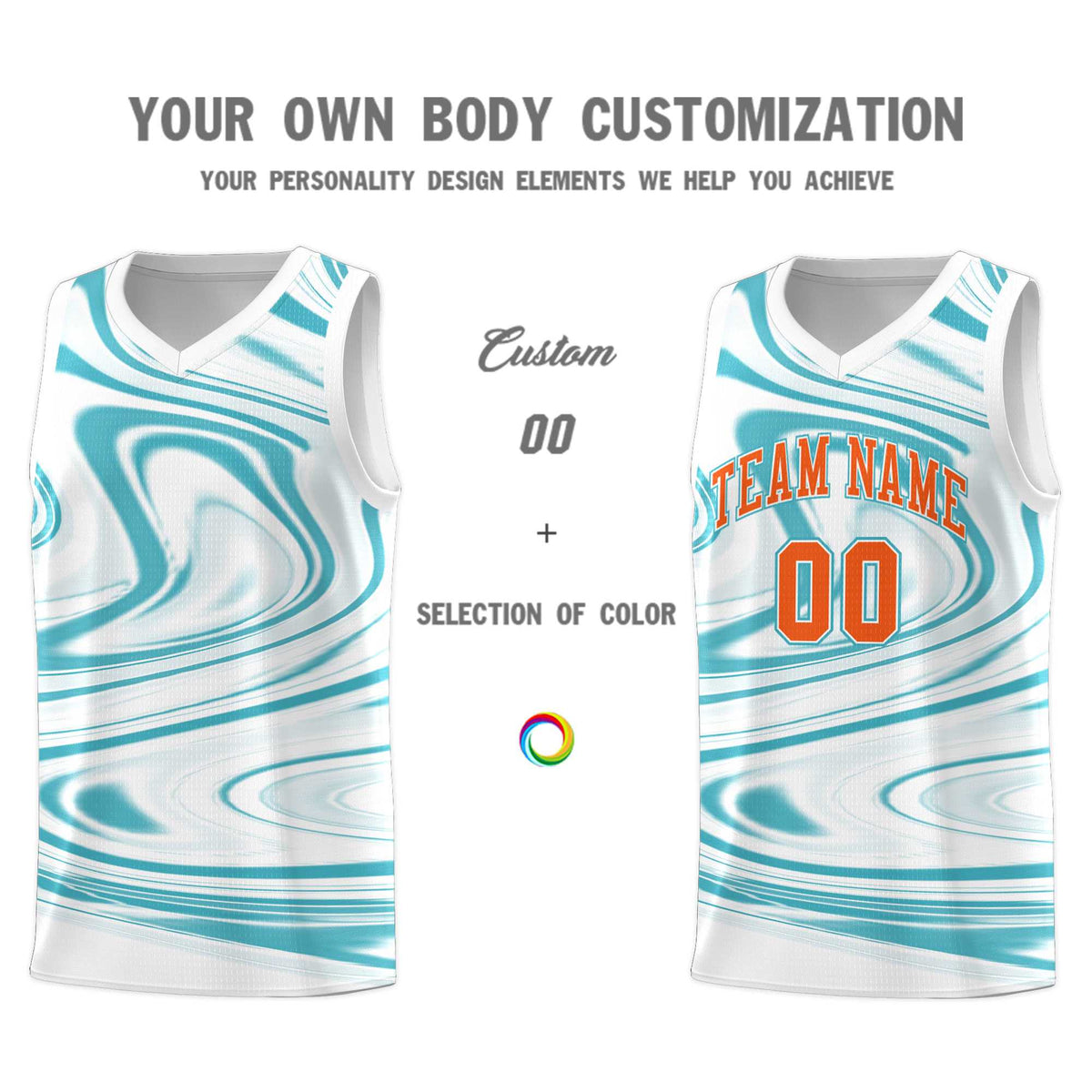 Custom White Aqua Graffiti Pattern Fluids Style Sports Uniform Basketball Jersey Kits|KXKSHOP