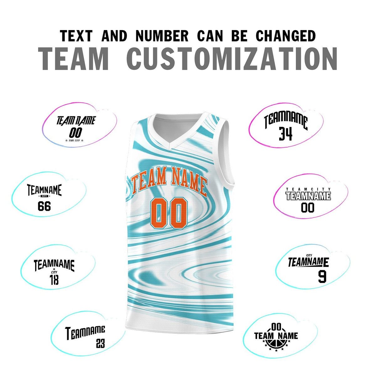 Custom White Aqua Graffiti Pattern Fluids Style Sports Uniform Basketball Jersey Kits|KXKSHOP