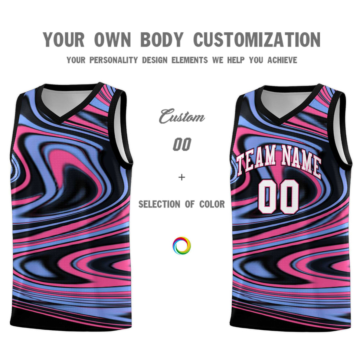 Custom Black Light Blue Graffiti Pattern Fluids Style Sports Uniform Basketball Jersey Kits|KXKSHOP