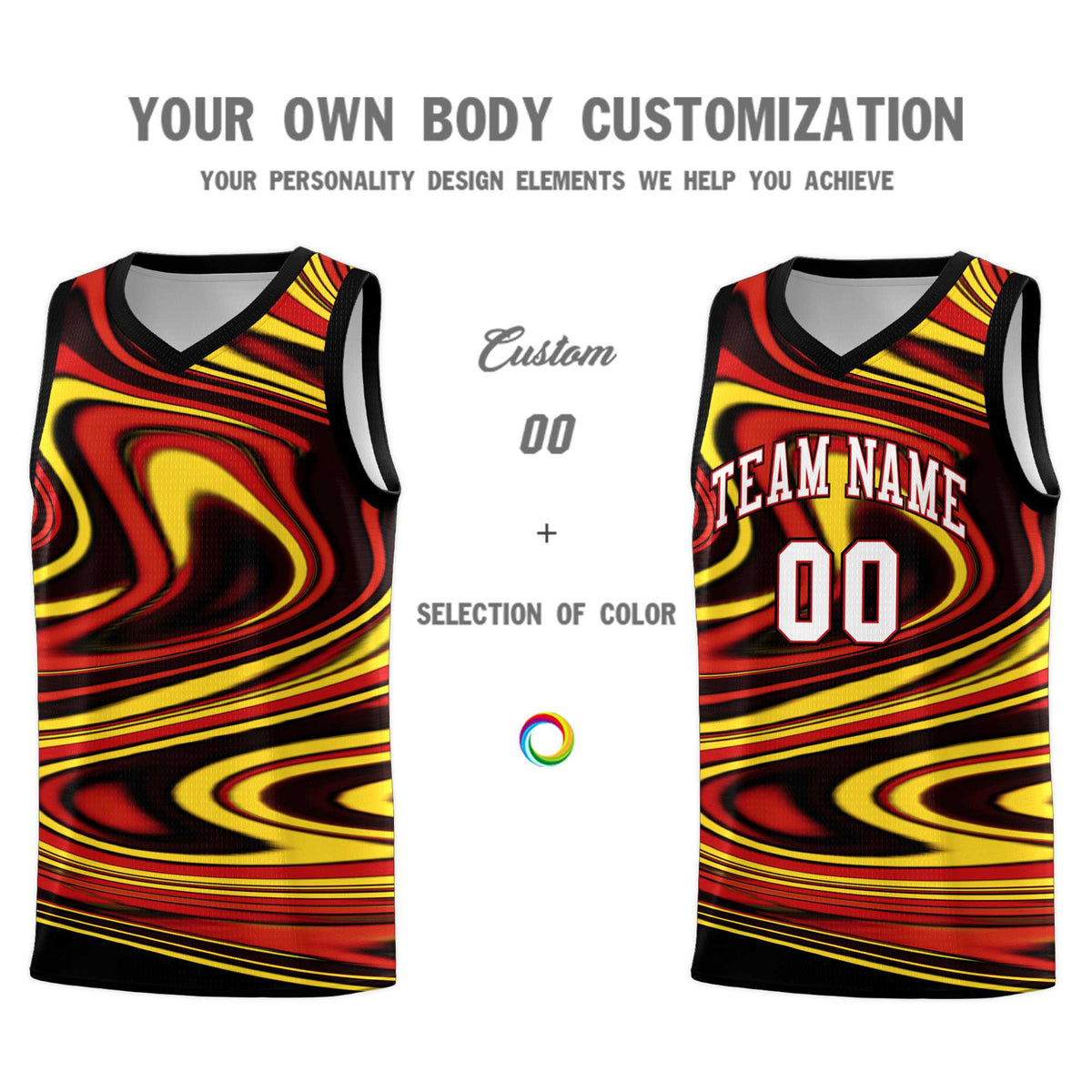 Custom Black Red Graffiti Pattern Fluids Style Sports Uniform Basketball Jersey Kits|KXKSHOP