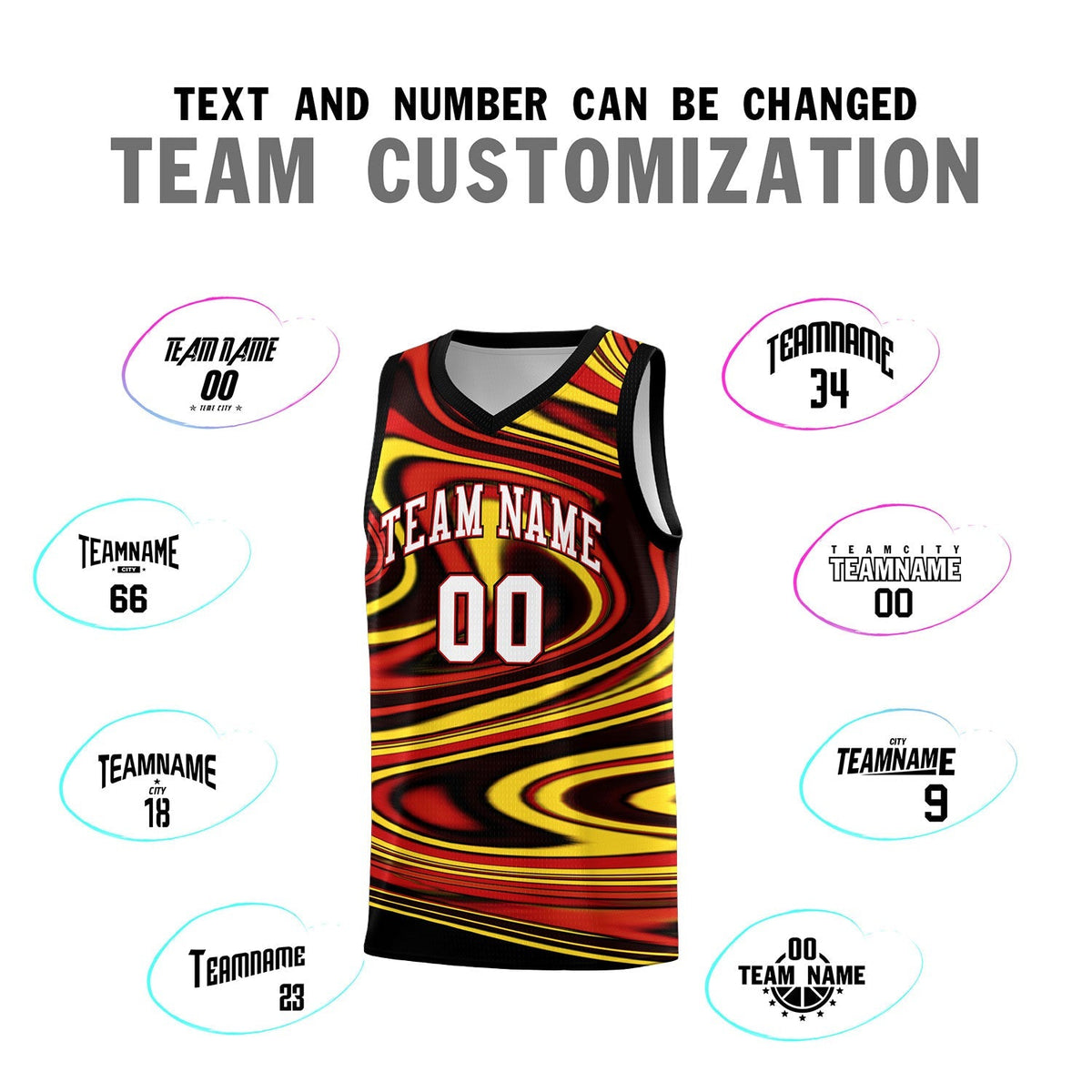 Custom Black Red Graffiti Pattern Fluids Style Sports Uniform Basketball Jersey Kits|KXKSHOP