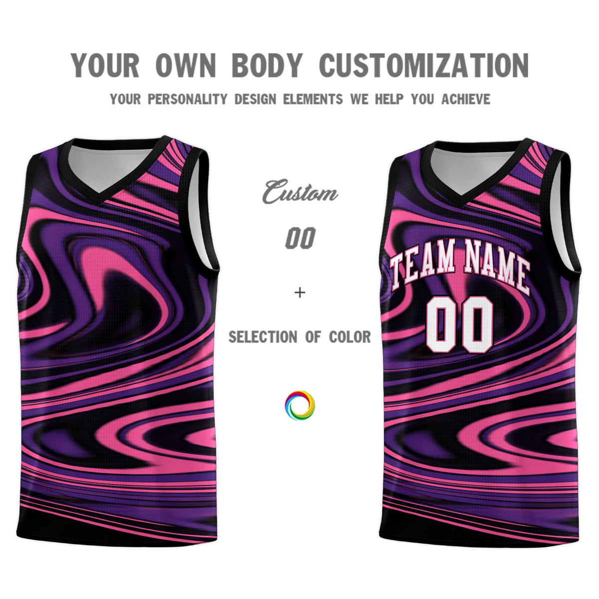 Custom Black Purple Graffiti Pattern Fluids Style Sports Uniform Basketball Jersey Kits|KXKSHOP