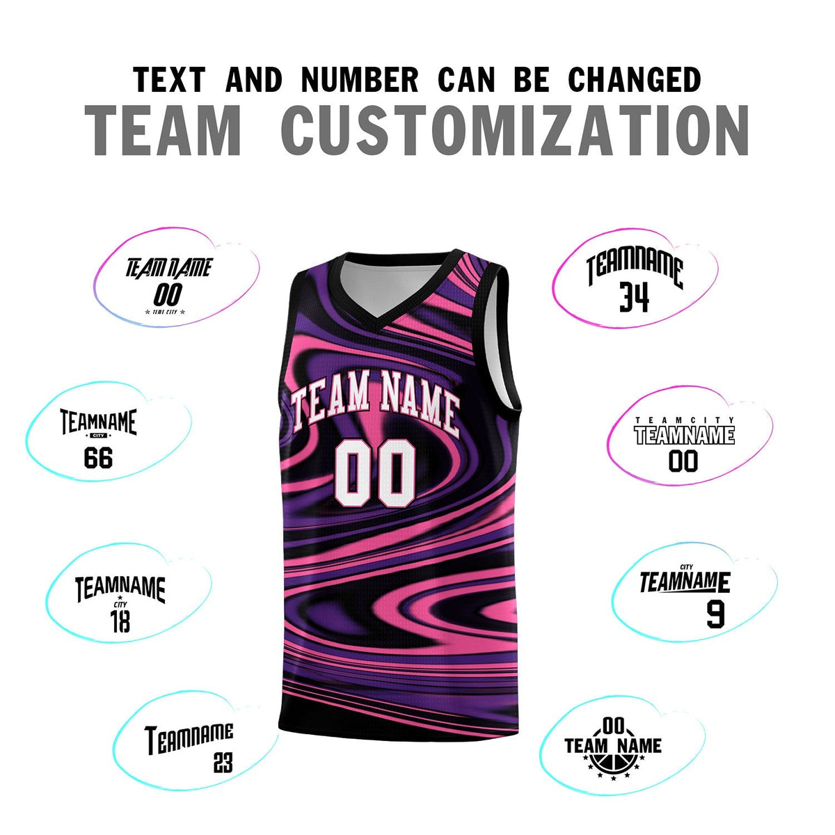 Custom Black Purple Graffiti Pattern Fluids Style Sports Uniform Basketball Jersey Kits|KXKSHOP