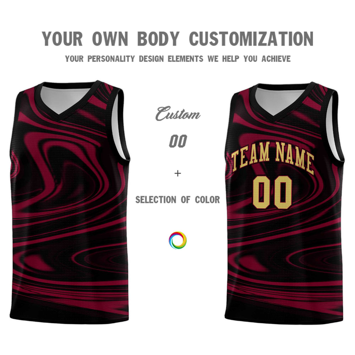 Custom Black Crimson Graffiti Pattern Fluids Style Sports Uniform Basketball Jersey Kits|KXKSHOP